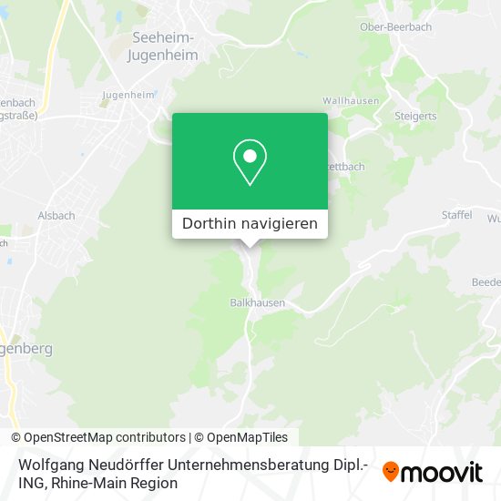 Wolfgang Neudörffer Unternehmensberatung Dipl.-ING Karte