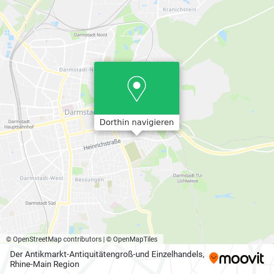 Der Antikmarkt-Antiquitätengroß-und Einzelhandels Karte