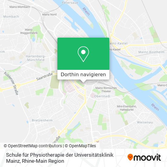 Schule für Physiotherapie der Universitätsklinik Mainz Karte
