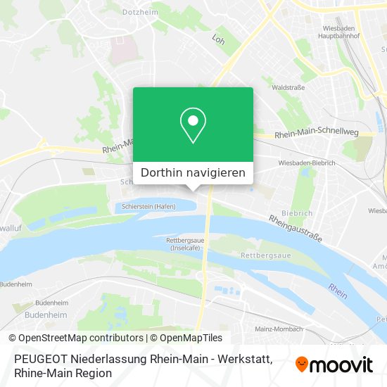 PEUGEOT Niederlassung Rhein-Main - Werkstatt Karte