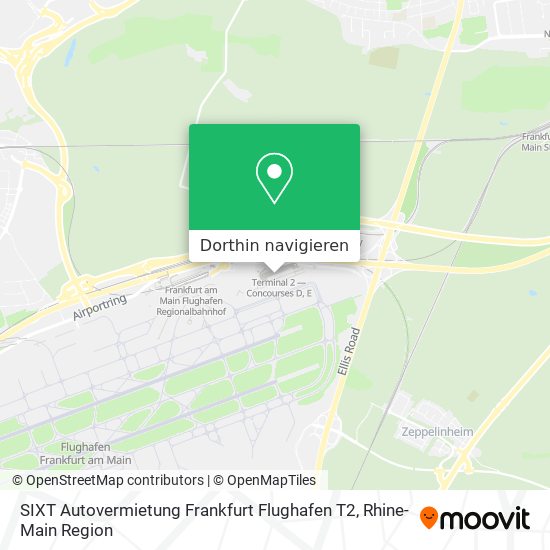 SIXT Autovermietung Frankfurt Flughafen T2 Karte