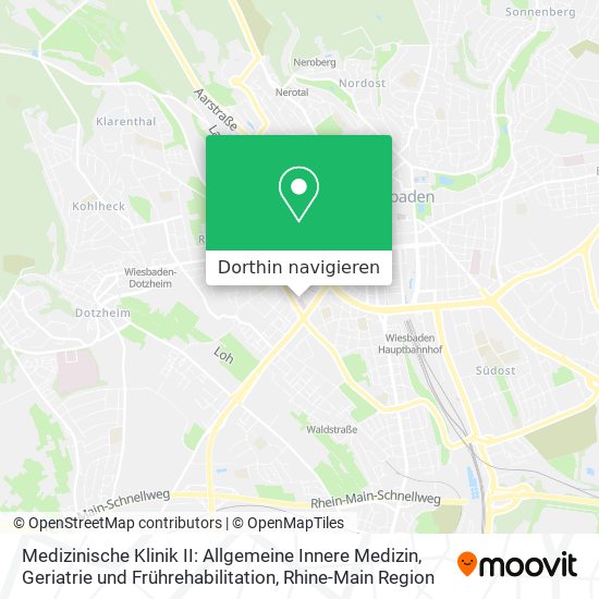 Medizinische Klinik II: Allgemeine Innere Medizin, Geriatrie und Frührehabilitation Karte