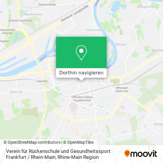 Verein für Rückenschule und Gesundheitssport Frankfurt / Rhein-Main Karte