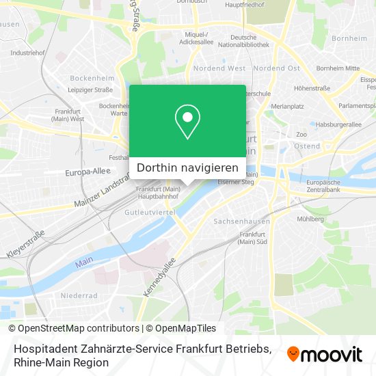 Hospitadent Zahnärzte-Service Frankfurt Betriebs Karte