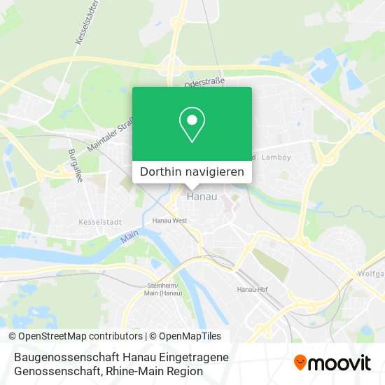 Baugenossenschaft Hanau Eingetragene Genossenschaft Karte