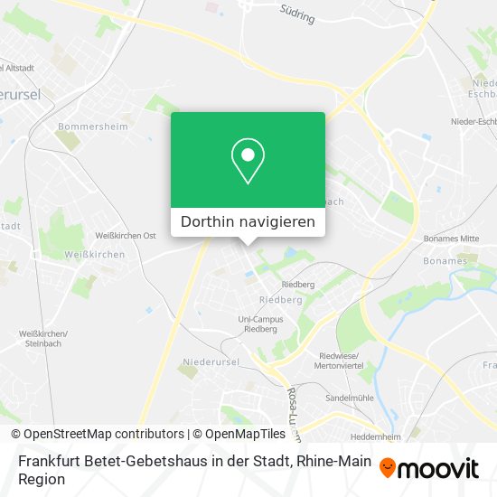 Frankfurt Betet-Gebetshaus in der Stadt Karte