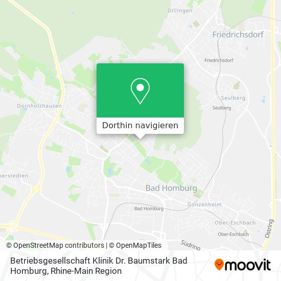 Betriebsgesellschaft Klinik Dr. Baumstark Bad Homburg Karte