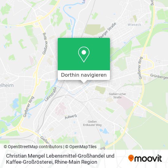 Christian Mengel Lebensmittel-Großhandel und Kaffee-Großrösterei Karte