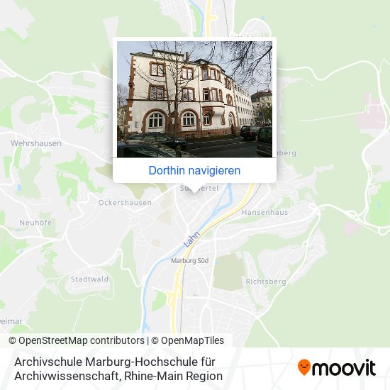Archivschule Marburg-Hochschule für Archivwissenschaft Karte