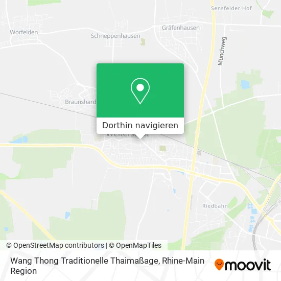Wang Thong Traditionelle Thaimaßage Karte