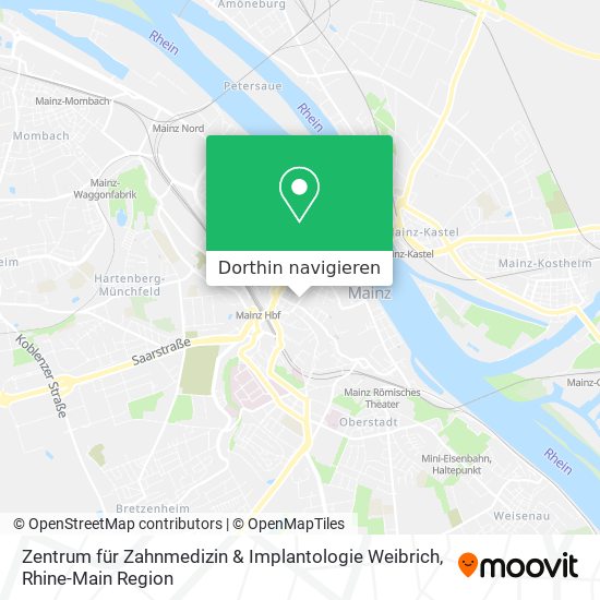 Zentrum für Zahnmedizin & Implantologie Weibrich Karte