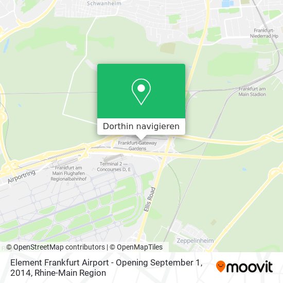 Element Frankfurt Airport - Opening September 1, 2014 Karte