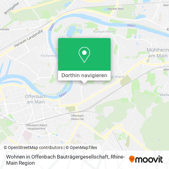 Wohnen in Offenbach Bauträgergesellschaft Karte
