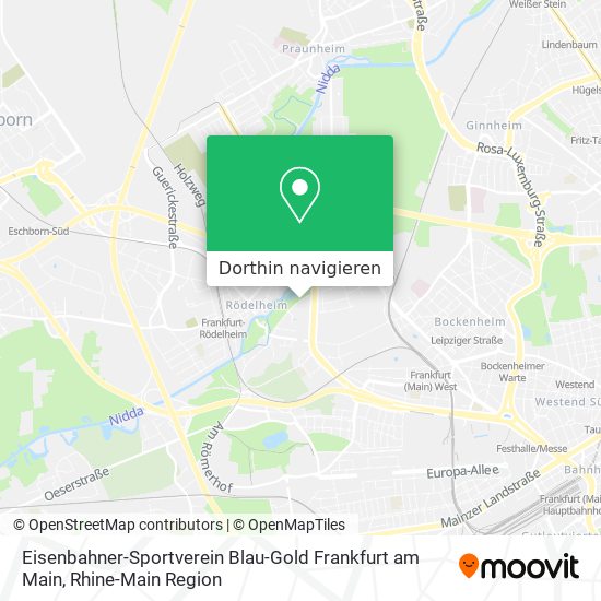 Eisenbahner-Sportverein Blau-Gold Frankfurt am Main Karte