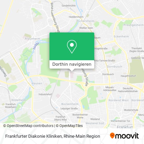 Frankfurter Diakonie Kliniken Karte