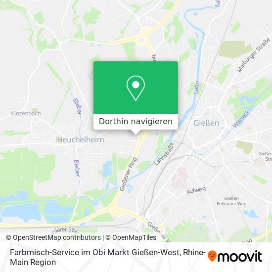 Farbmisch-Service im Obi Markt Gießen-West Karte