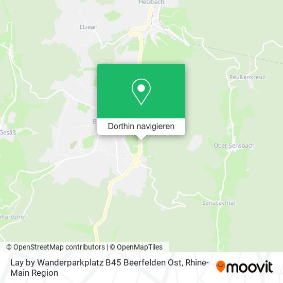 Lay by Wanderparkplatz B45 Beerfelden Ost Karte