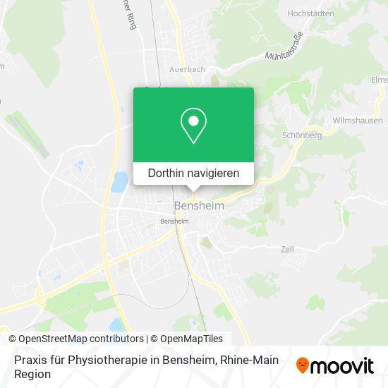 Praxis für Physiotherapie in Bensheim Karte