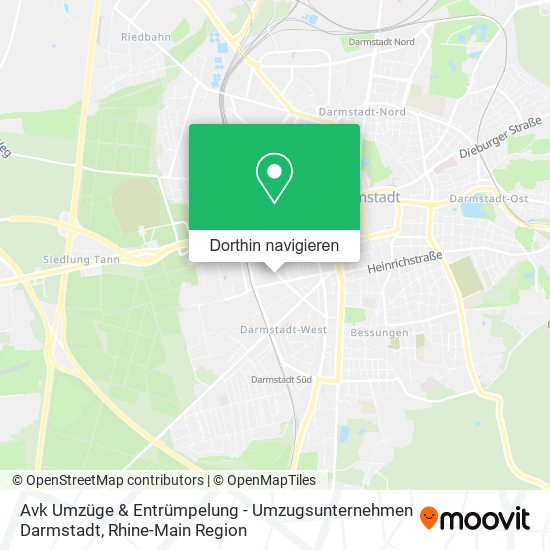 Avk Umzüge & Entrümpelung - Umzugsunternehmen Darmstadt Karte