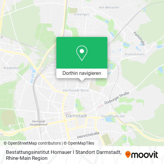 Bestattungsinstitut Hornauer I Standort Darmstadt Karte