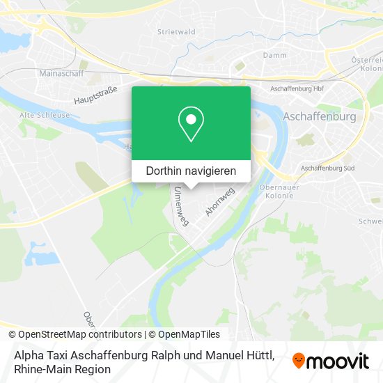 Alpha Taxi Aschaffenburg Ralph und Manuel Hüttl Karte