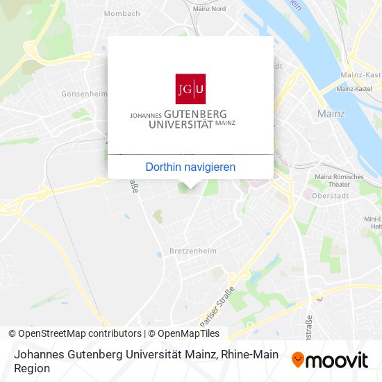 Johannes Gutenberg Universität Mainz Karte