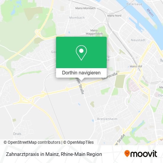 Zahnarztpraxis in Mainz Karte