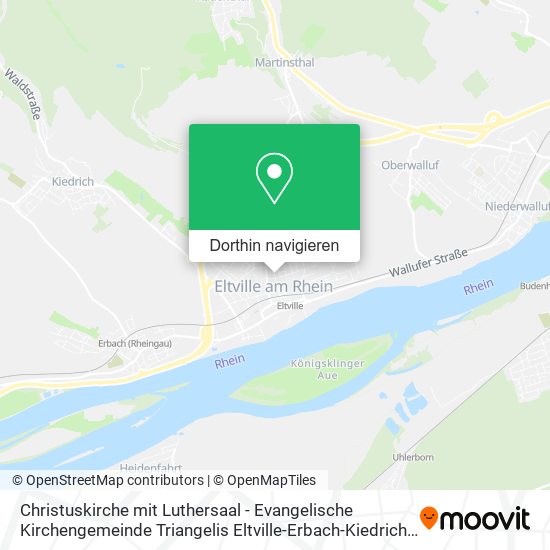 Christuskirche mit Luthersaal - Evangelische Kirchengemeinde Triangelis Eltville-Erbach-Kiedrich Karte