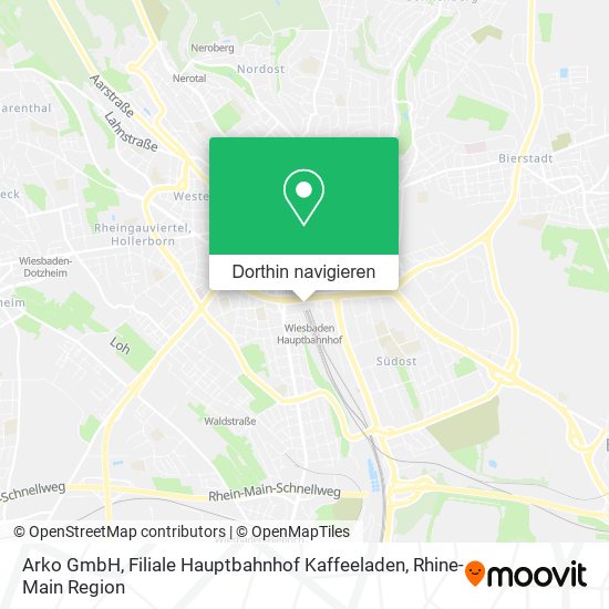Arko GmbH, Filiale Hauptbahnhof Kaffeeladen Karte