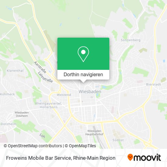 Froweins Mobile Bar Service Karte