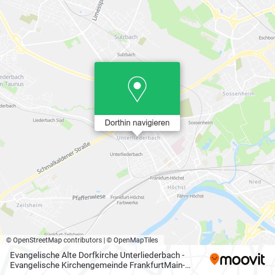 Evangelische Alte Dorfkirche Unterliederbach - Evangelische Kirchengemeinde FrankfurtMain-Unterlie. Karte