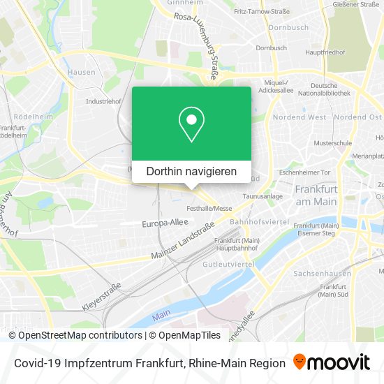 Covid-19 Impfzentrum Frankfurt Karte