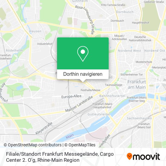 Filiale / Standort Frankfurt Messegelände, Cargo Center 2. O'g Karte