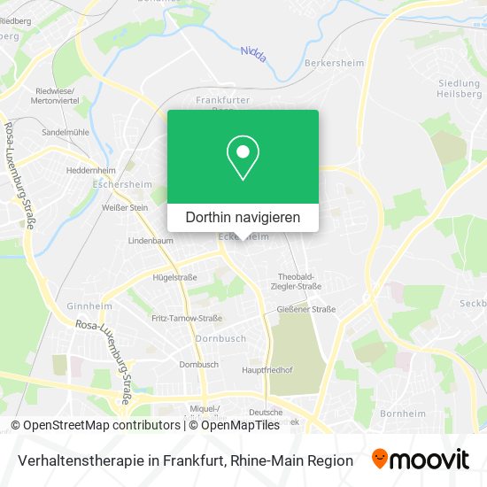 Verhaltenstherapie in Frankfurt Karte