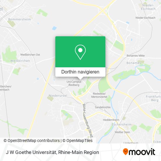 J W Goethe Universität Karte