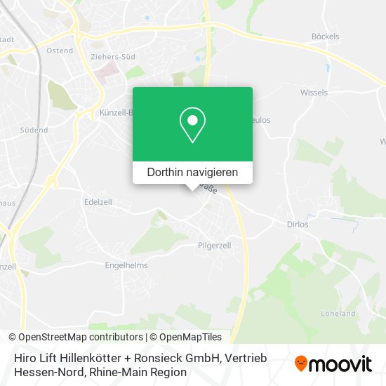 Hiro Lift Hillenkötter + Ronsieck GmbH, Vertrieb Hessen-Nord Karte