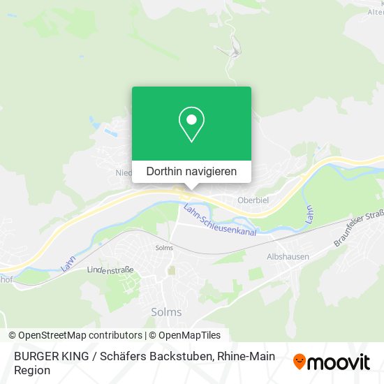 BURGER KING / Schäfers Backstuben Karte