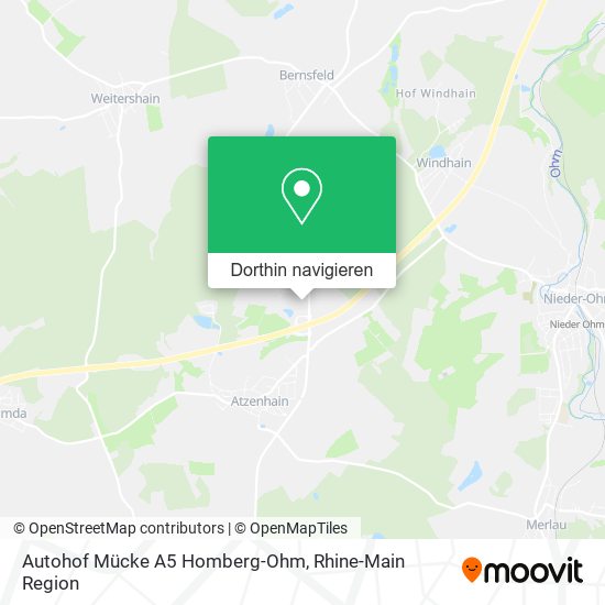 Autohof Mücke A5 Homberg-Ohm Karte