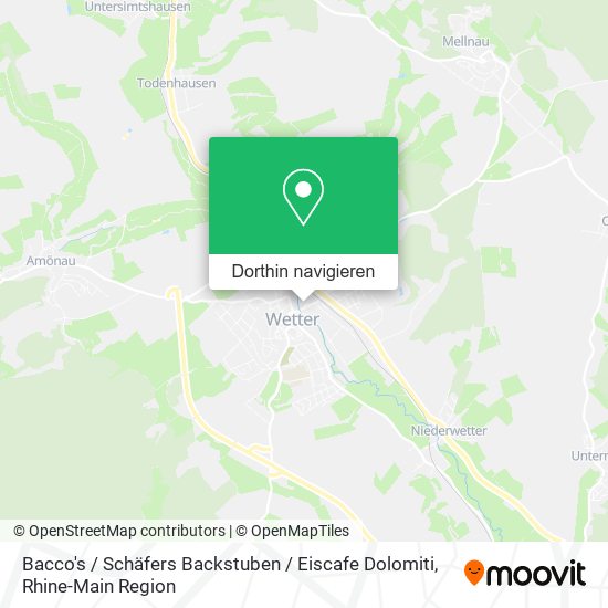 Bacco's / Schäfers Backstuben / Eiscafe Dolomiti Karte