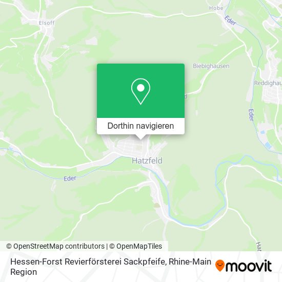 Hessen-Forst Revierförsterei Sackpfeife Karte