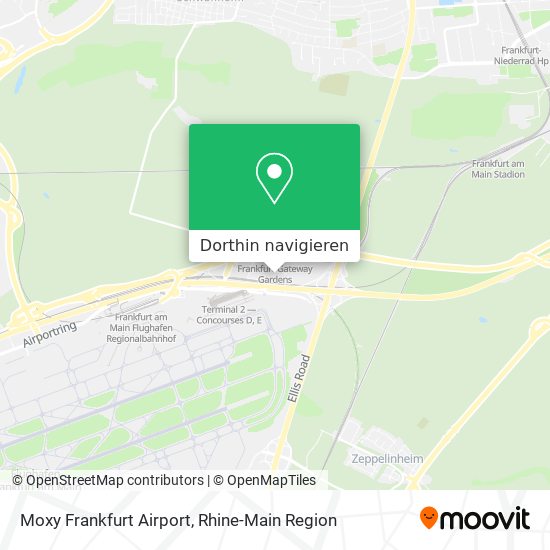 Moxy Frankfurt Airport Karte