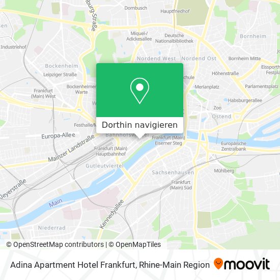 Adina Apartment Hotel Frankfurt Karte