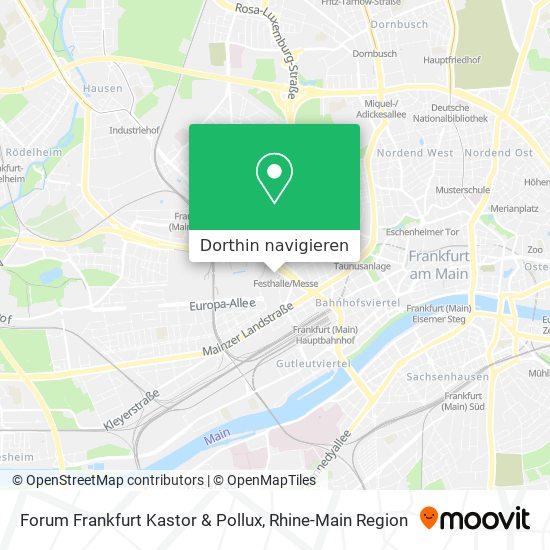 Forum Frankfurt Kastor & Pollux Karte