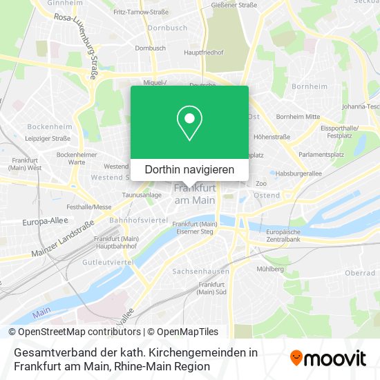 Gesamtverband der kath. Kirchengemeinden in Frankfurt am Main Karte