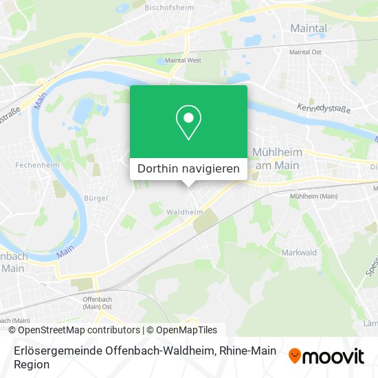 Erlösergemeinde Offenbach-Waldheim Karte
