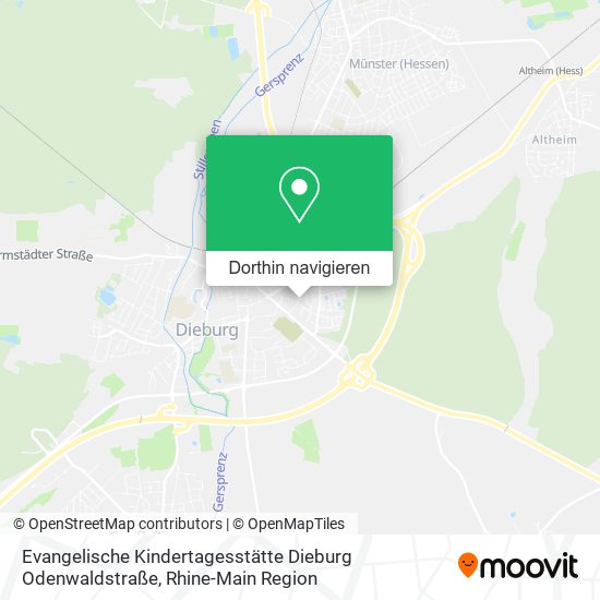 Evangelische Kindertagesstätte Dieburg Odenwaldstraße Karte