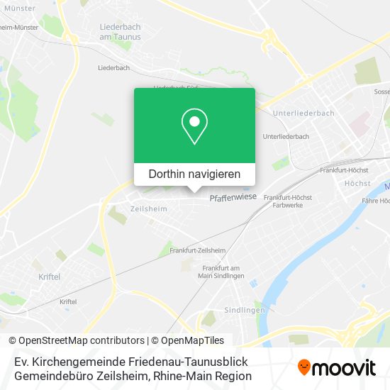 Ev. Kirchengemeinde Friedenau-Taunusblick Gemeindebüro Zeilsheim Karte