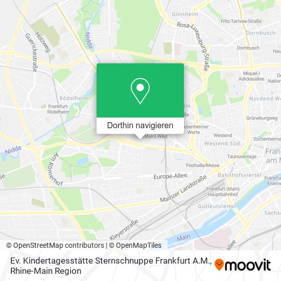 Ev. Kindertagesstätte Sternschnuppe Frankfurt A.M. Karte