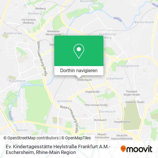 Ev. Kindertagesstätte Heylstraße Frankfurt A.M.-Eschersheim Karte