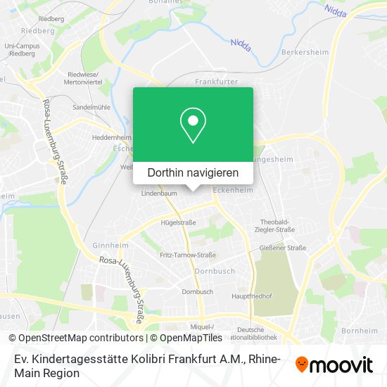 Ev. Kindertagesstätte Kolibri Frankfurt A.M. Karte
